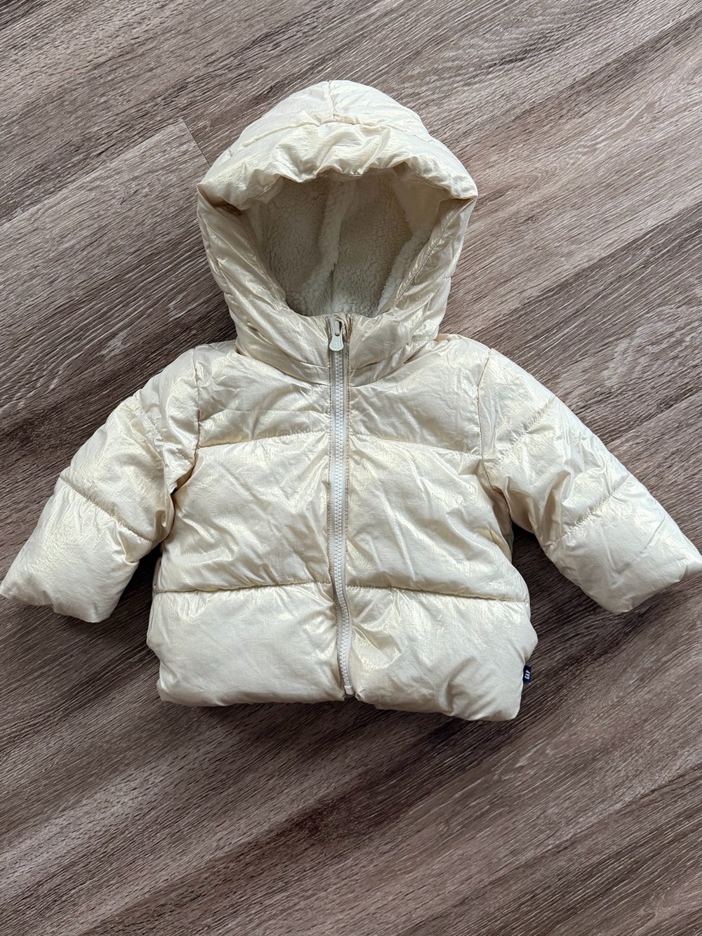 GAP 12-18 months SOFT Golden Puffer Jacket sherpa lining warm water-resistant